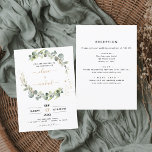 Budget All in One Eucalyptus Wedding Invitation Flyer<br><div class="desc">Budget All in One Eucalyptus Greenery Succulent Botanical Watercolor Spring Wedding Invitations on White background - includes beautiful and elegant script typography with modern botanical leaves and greenery for the special Wedding day celebration.</div>