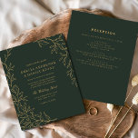 Budget All in One Green Gold Wedding Invitation<br><div class="desc">Simplify your wedding planning with an all-in-one minimal leaf wedding invitation. This sleek design features delicate, nature-inspired leaf accents, perfect for couples seeking an elegant yet understated aesthetic. The all-in-one format includes space for all the essential details, offering both style and convenience in one cohesive piece. With its clean lines...</div>