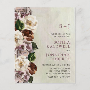 Budget All in One Moody Floral Wedding Invitation