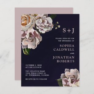 Budget All in One Moody Floral Wedding Invitation