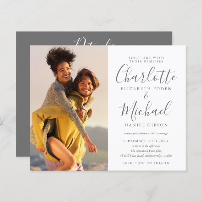Budget All In One Photo Wedding Invitation (Front/Back)