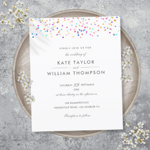 Budget All In One Rainbow Wedding Invitation