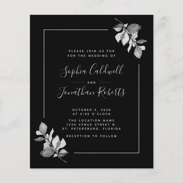 Budget All in One Silvery Eucalyptus Wedding Flyer (Front)