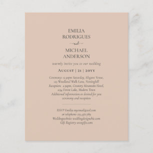 Budget All in One Wedding RSVP Details Registry Flyer