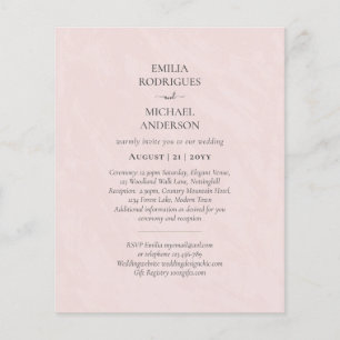 Budget All in One Wedding RSVP Details Registry Flyer