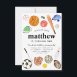 Budget All Star Sports Balls Team Kid Boy Birthday Card<br><div class="desc">Modern All Star Sports Balls Team Kids Birthday</div>