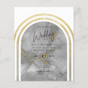 BUDGET Allin1 Gold Silver Grey Marble Arch Wedding Flyer