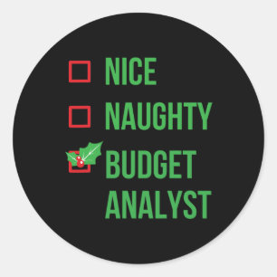 Budget Analyst Funny Pajama Christmas Gift  Classic Round Sticker