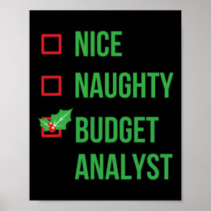 Budget Analyst Funny Pajama Christmas Gift  Poster