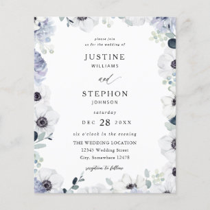Budget Anemone & Eucalyptus Winter Floral Wedding Flyer