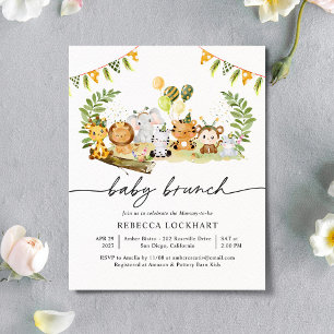 Budget Animal Safari Party Baby Brunch Invite