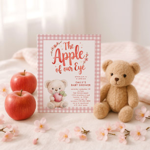 Budget Apple of Eye Pink Gingham Bear Baby Shower
