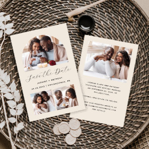 Budget Arch 4-Photo Beige Save the Date