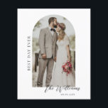 Budget Arch Frame Wedding Photo Thank You Card<br><div class="desc">******* THIS IS NOT A STANDARD-SIZE THANK YOU CARD. NO ENVELOPES INCLUDED. FOR CARD STOCK, THICKER CARDS, CHECK OUT OUR COLLECTION FOR NORMAL THANK YOU CARDS AND OTHER MATCHING ITEMS. This flyer does not include envelopes, paper flyer version. Save money on thank you cards with this small invitation. ******* Minimalist...</div>