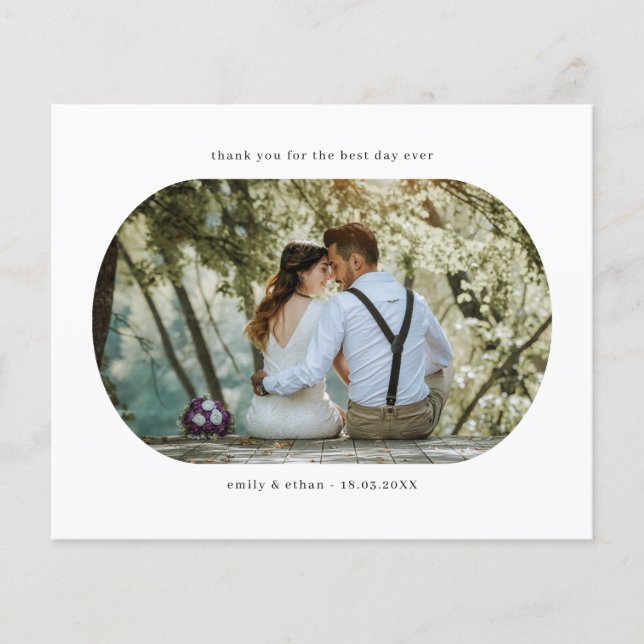 Budget Arch Frame Wedding Photo Thank You Card (Front)