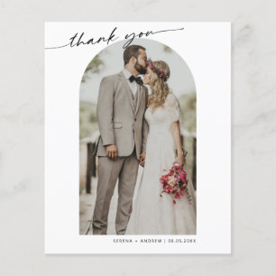 Budget Arch Frame Wedding Photo Thank You Card