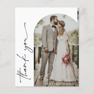 Budget Arch Frame Wedding Photo Thank You Card