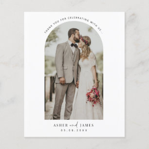 Budget Arch Frame Wedding Photo Thank You Card