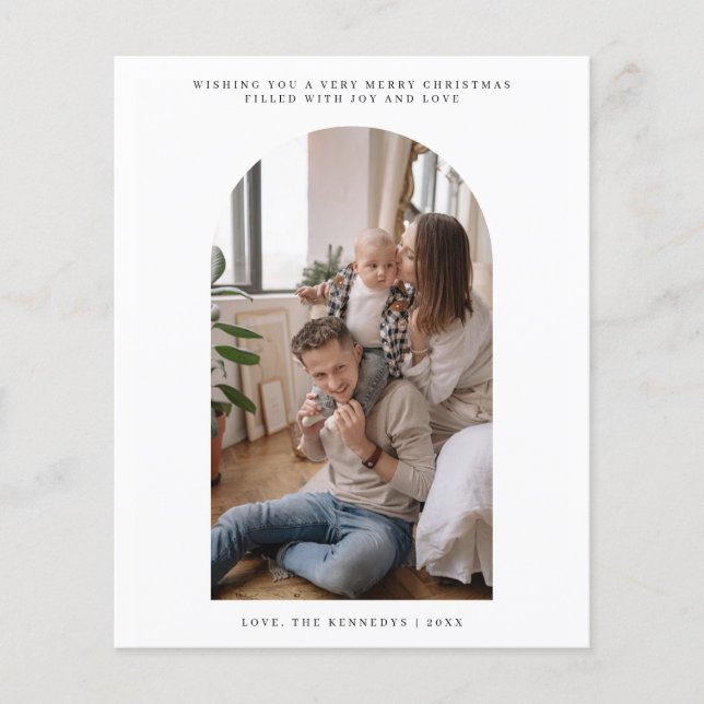 Budget Arch Merry Christmas Greetings Card (Front)