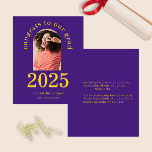 Budget Arch Photo 2023 Grad Purple Announcement