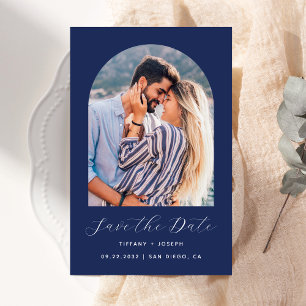 Budget Arch Photo Navy Blue Save the Date