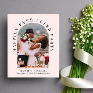 Budget Arch Photo Pink Wedding Reception Invite