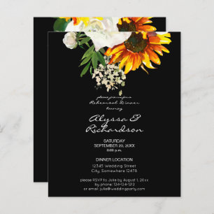 Budget Artsy Sunflower Floral Rehearsal Dinner - B
