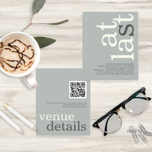 BUDGET At Last QR Code Sage Ivory Text Engagement