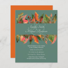 BUDGET Autumn Fall Leaves Wedding Invites