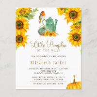 Budget autumn fall rustic baby shower invitation f