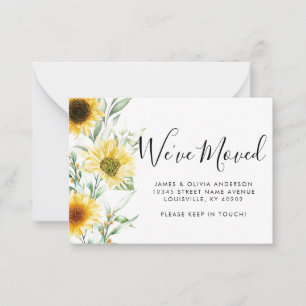 Budget Autumn Fall Sunflower We've Moved Moving Card