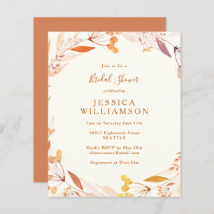 Budget Autumn Floral Watercolor Boho Bridal Shower