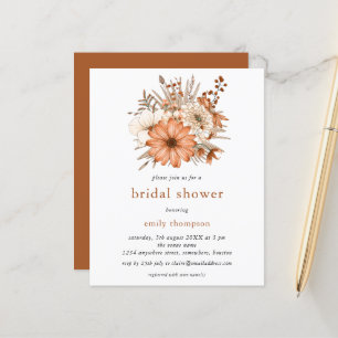 Budget Autumn Florals Bridal Shower Invitation