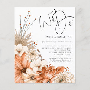 Budget Autumn Florals Script We Do Wedding Invite