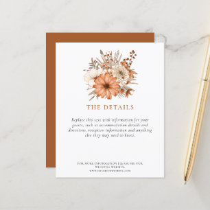 Budget Autumn Florals Wedding Information Details