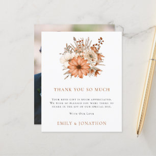 BUDGET Autumn Florals Wedding Photo Thank You