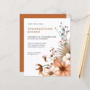 Budget Autumn Foliage Thanksgiving Dinner Invite