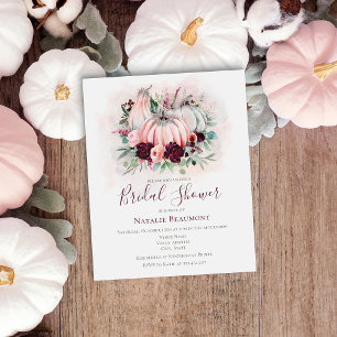Budget Autumn Pumpkin Bridal Shower Invitation