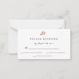 Budget Autumn Watercolor Fall Wedding RSVP Cards