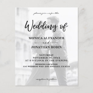 Budget B&W Modern Photo Vertical 2 Wedding Flyer