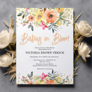 Budget Babies in Bloom Floral Baby Shower Invite
