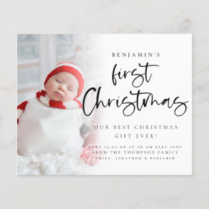 Budget Baby 1st Christmas Photo Birth Announce