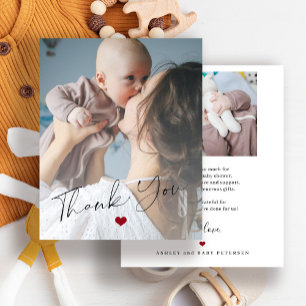 Budget baby 2 photos script thank you card