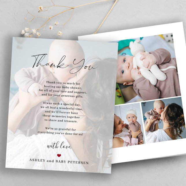 Budget baby 4 photos script thank you card (Creator Uploaded)