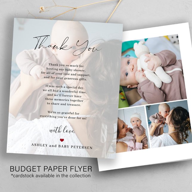 Budget baby 4 photos script thank you card (Creator Uploaded)