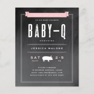 Budget Baby BBQ Pink Co-ed Baby Shower Invitation