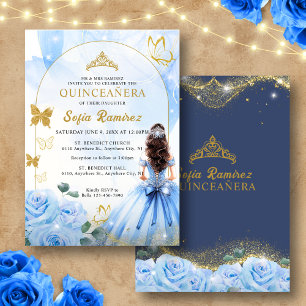 Budget Baby Blue Dress Princess Quinceañera Card