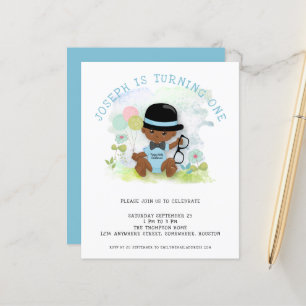 Budget Baby Boy First Birthday Party Invitation