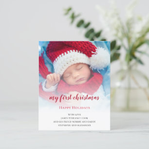 BUDGET Baby First Christmas Photo Overlay Card