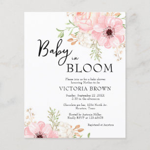 Budget Baby in Bloom Baby Shower Invitation